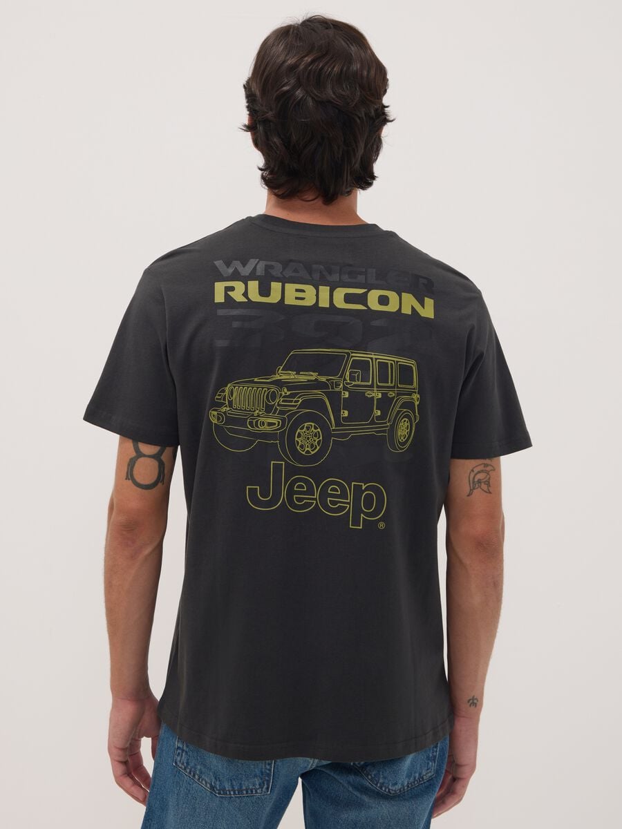 T-shirt grigia in puro cotone con stampa Jeep_3