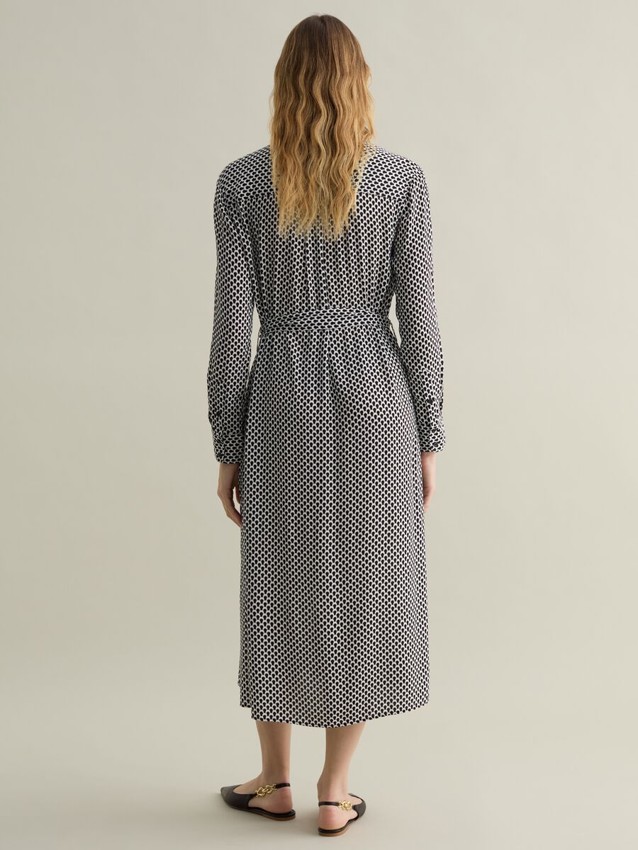 Shirt dress in viscose with micro print_2
