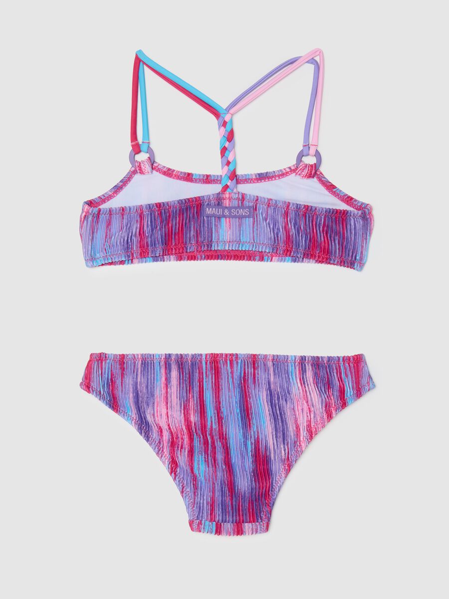 Girl's bikini set with multicolour elasticated briefs_1