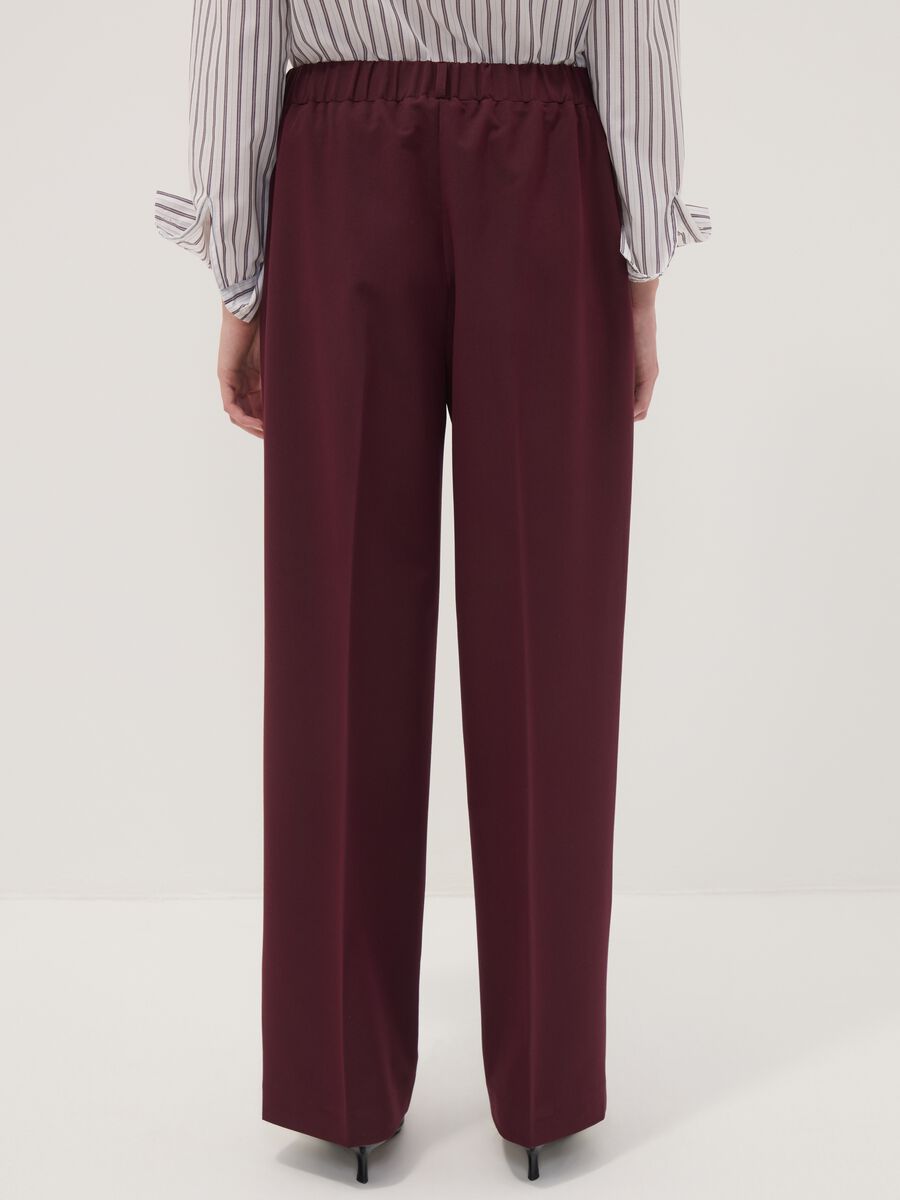 Purple stretch viscose straight-leg trousers_2