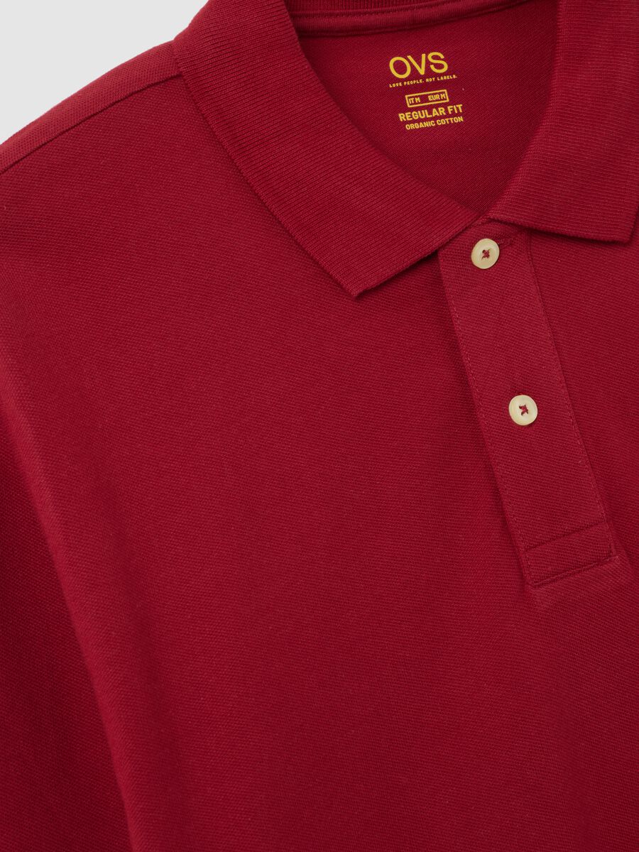 Red regular fit pure cotton polo_5