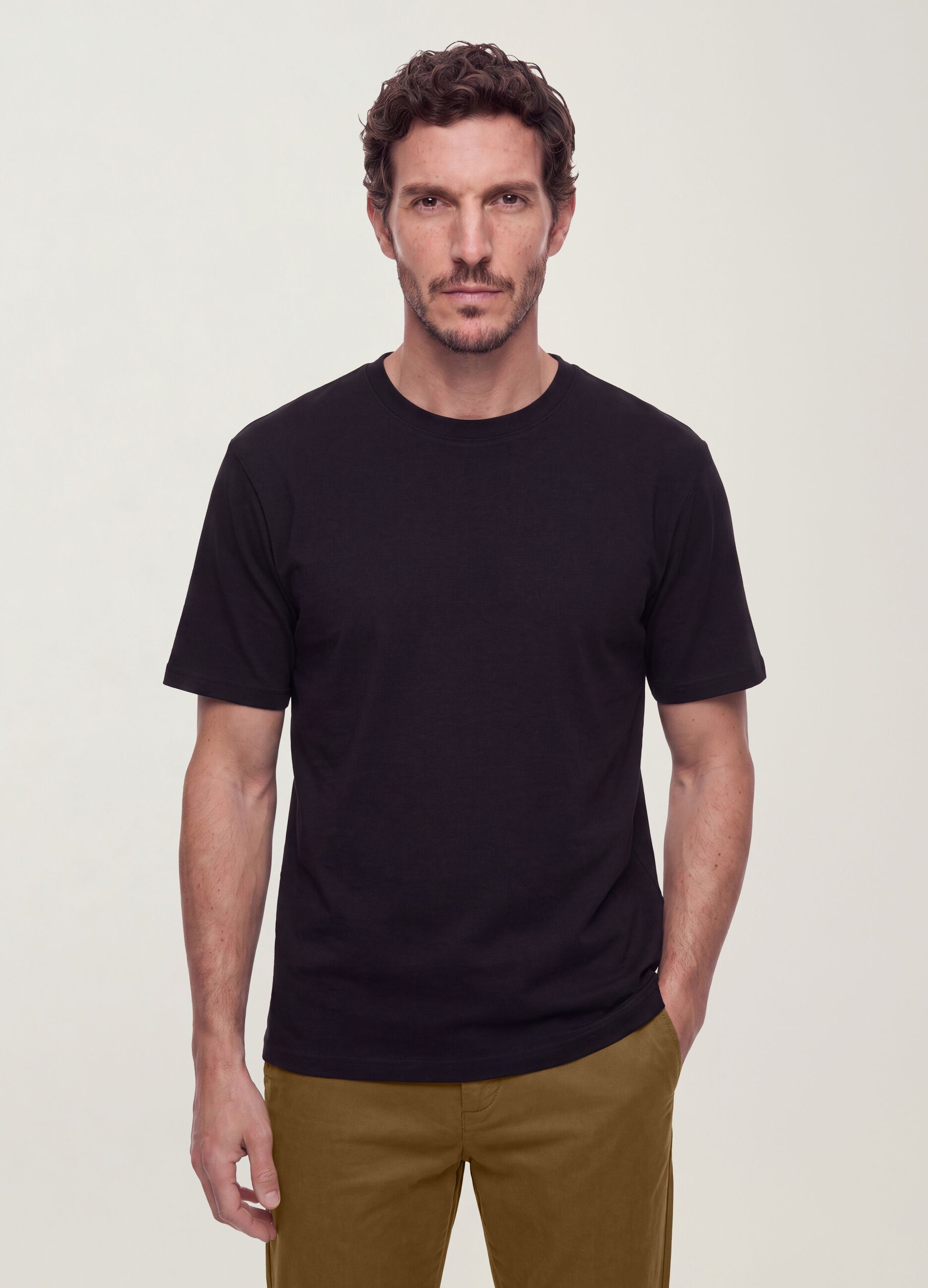Black The Iconic Tee T-shirt in pure cotton, short sleeves, relaxed fit