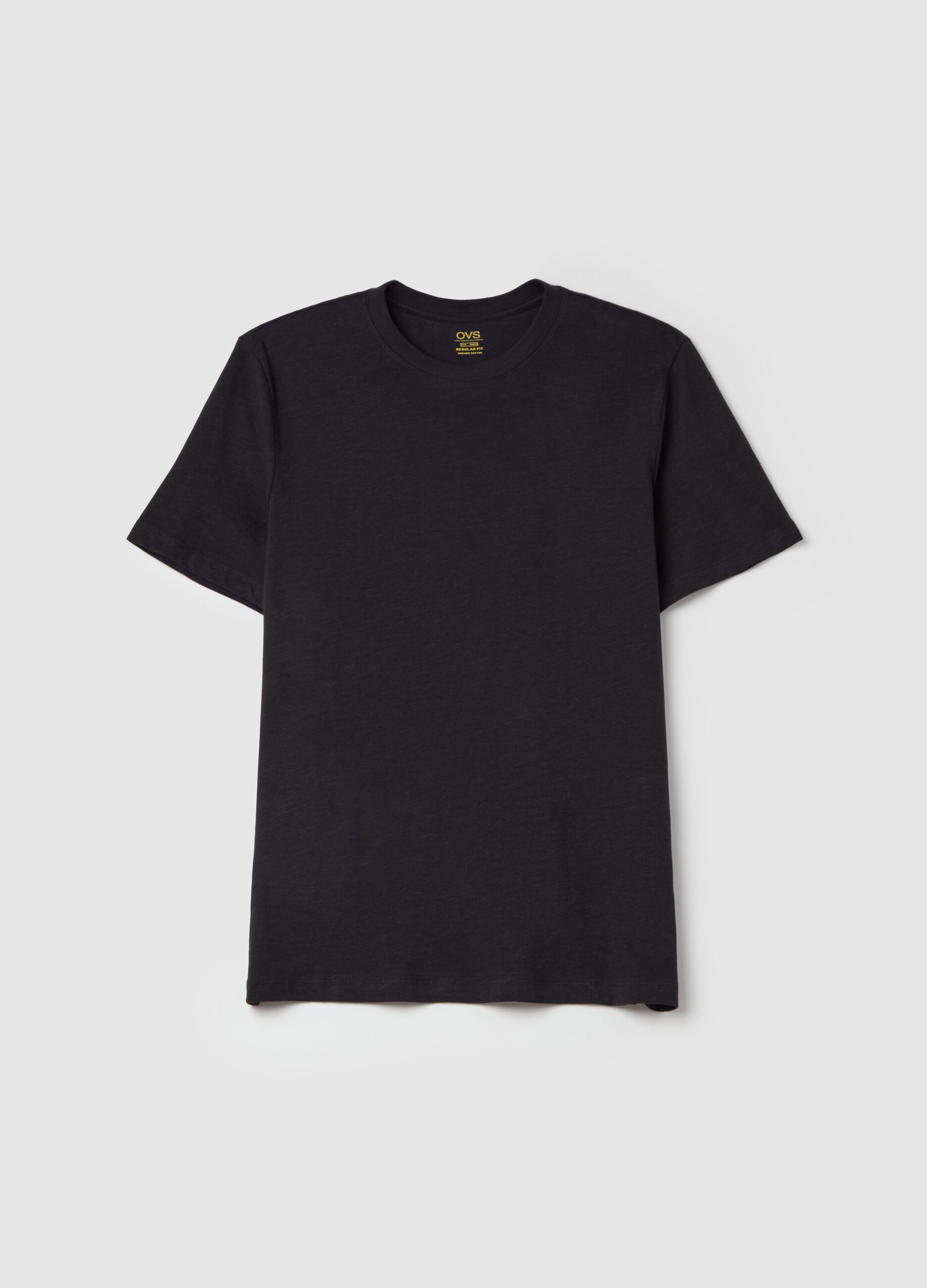 T-shirt in slub cotton with round neck