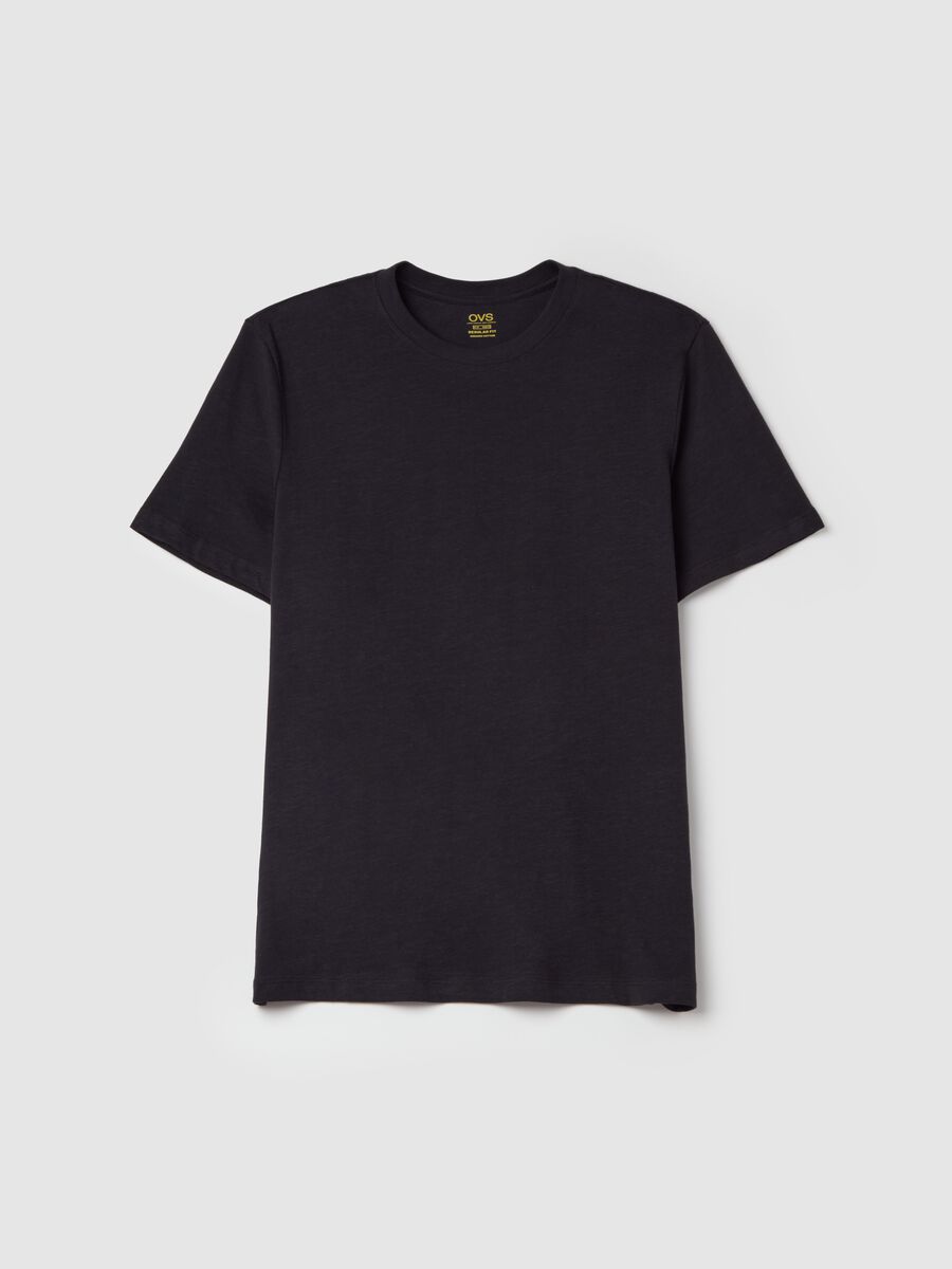 T-shirt in slub cotton with round neck_4