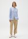Camicia azzurra a maniche lunghe con collo coreano_0