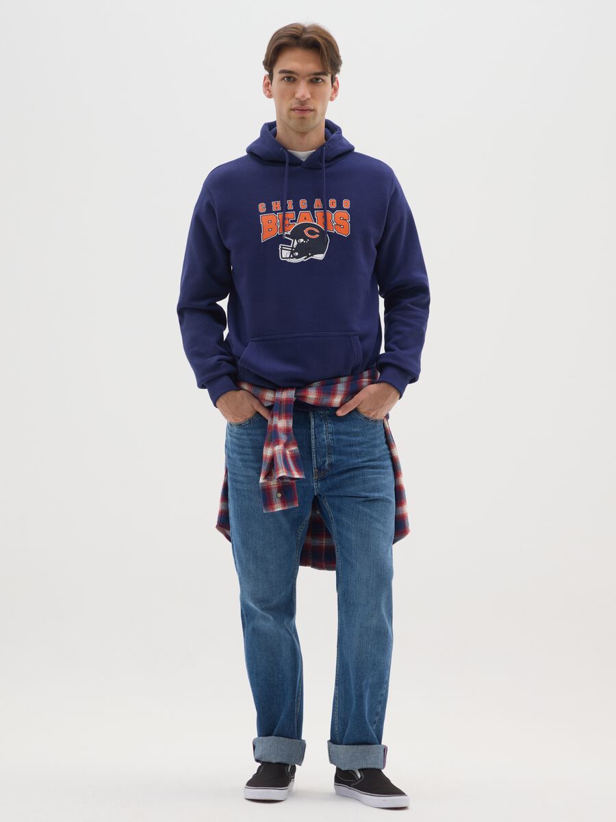 Blue cotton blend sweatshirt with Chicago Bears logo_1