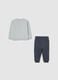Multicolor baby sweatshirt and trousers set in pure cotton regular fit_1