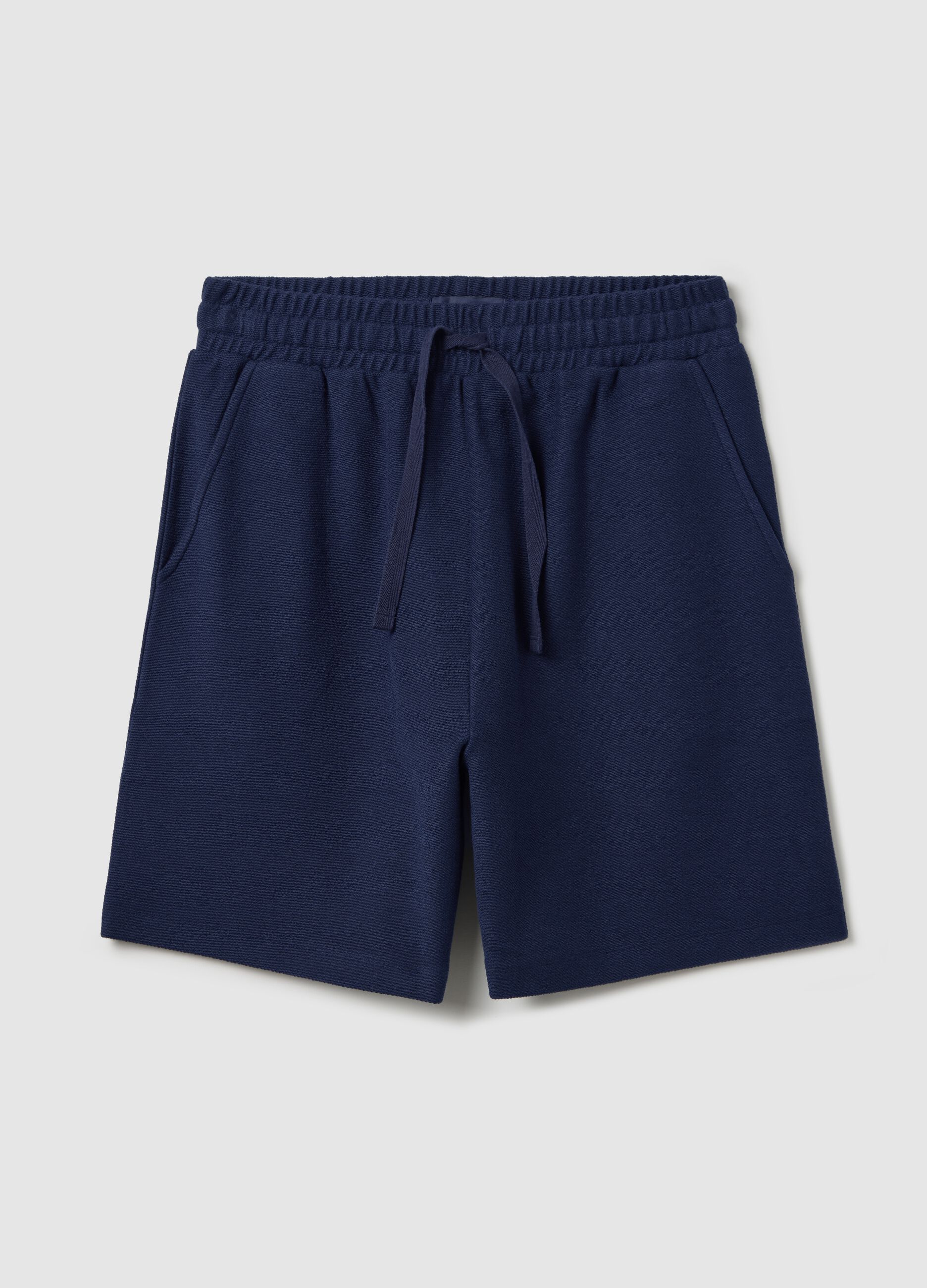 Blue Bermuda shorts in pure Piombo cotton