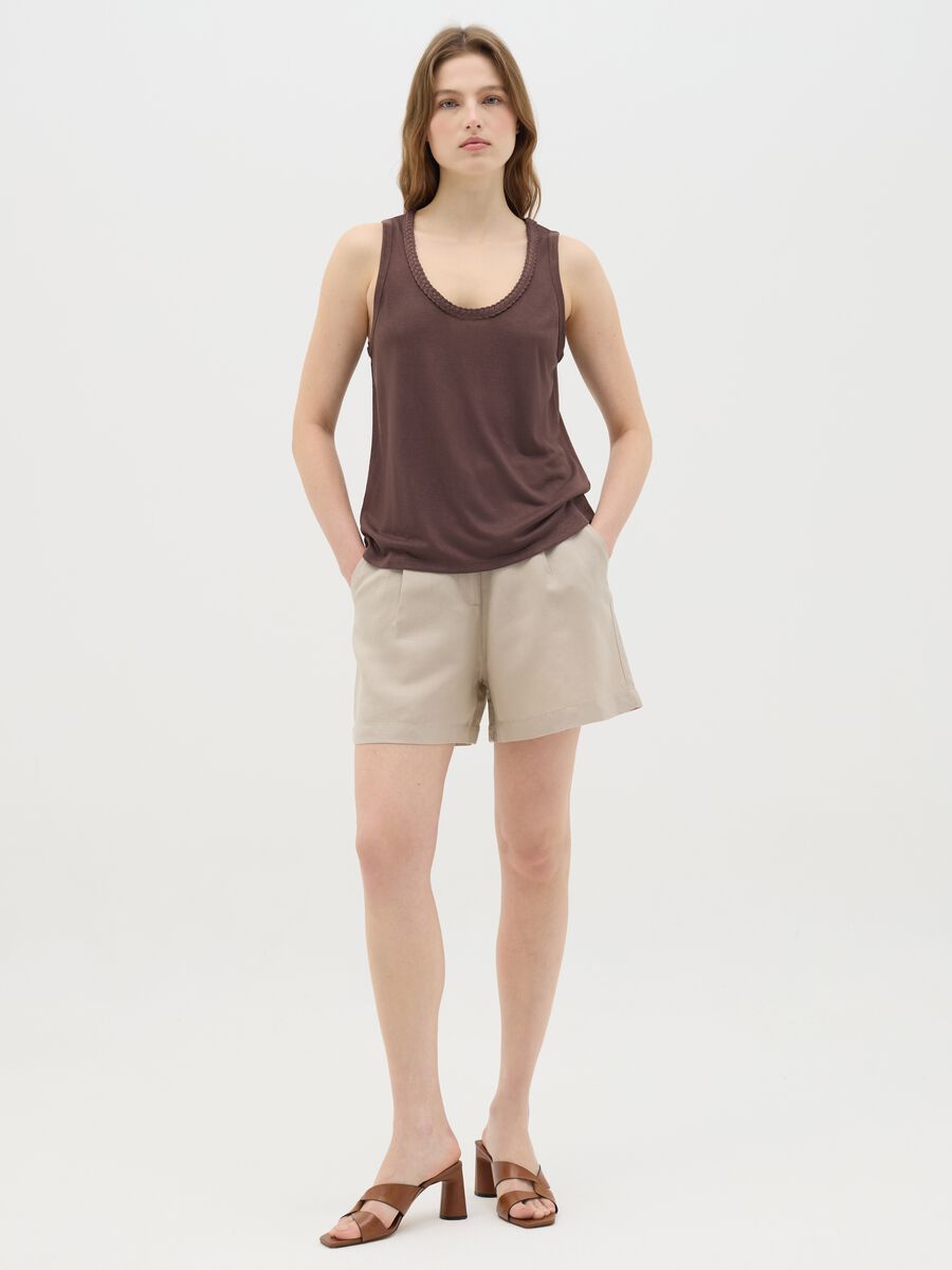 Brown Jersey Tank Top_1