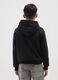Black regular fit cotton blend kids' hoodie_1
