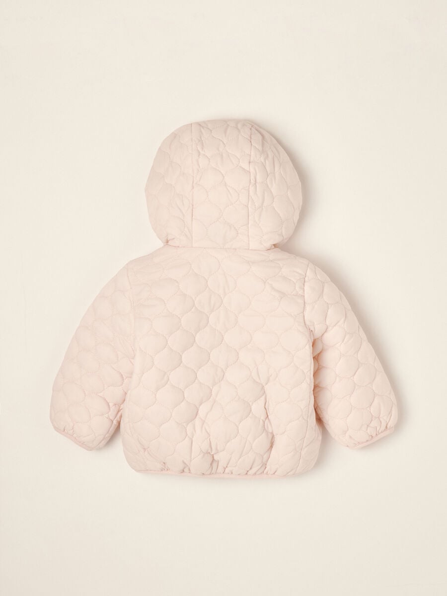 Pink quilted hooded jacket with little ears_2