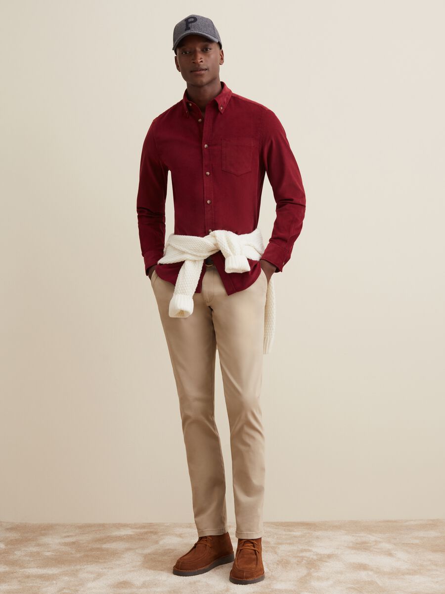 Camicia in corduroy con tasca_0
