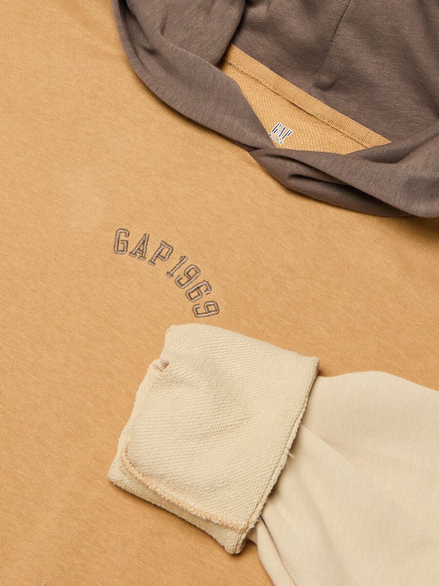 Colour block hoodie with embroidered logo_2