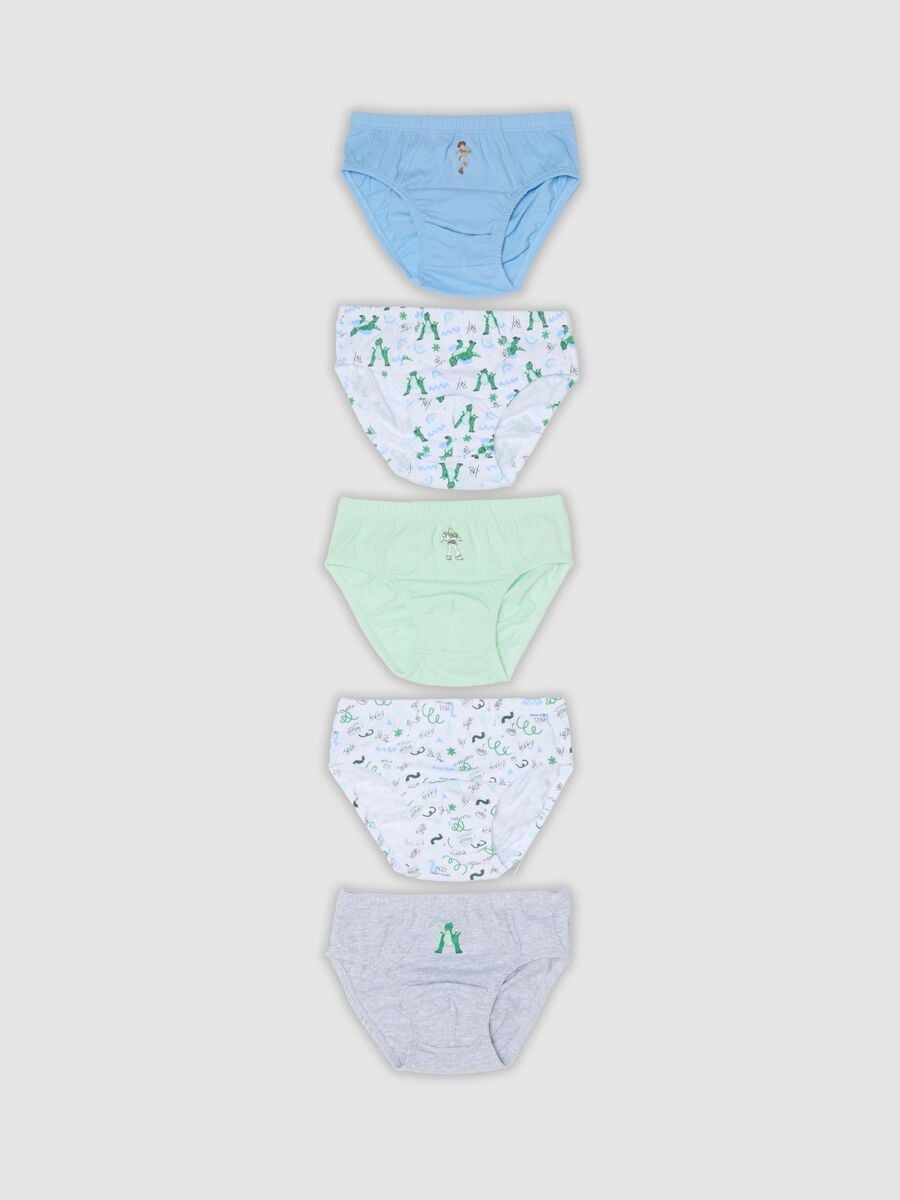 Multipack di cinque slip multicolor in cotone organico con stampe Toy Story_0