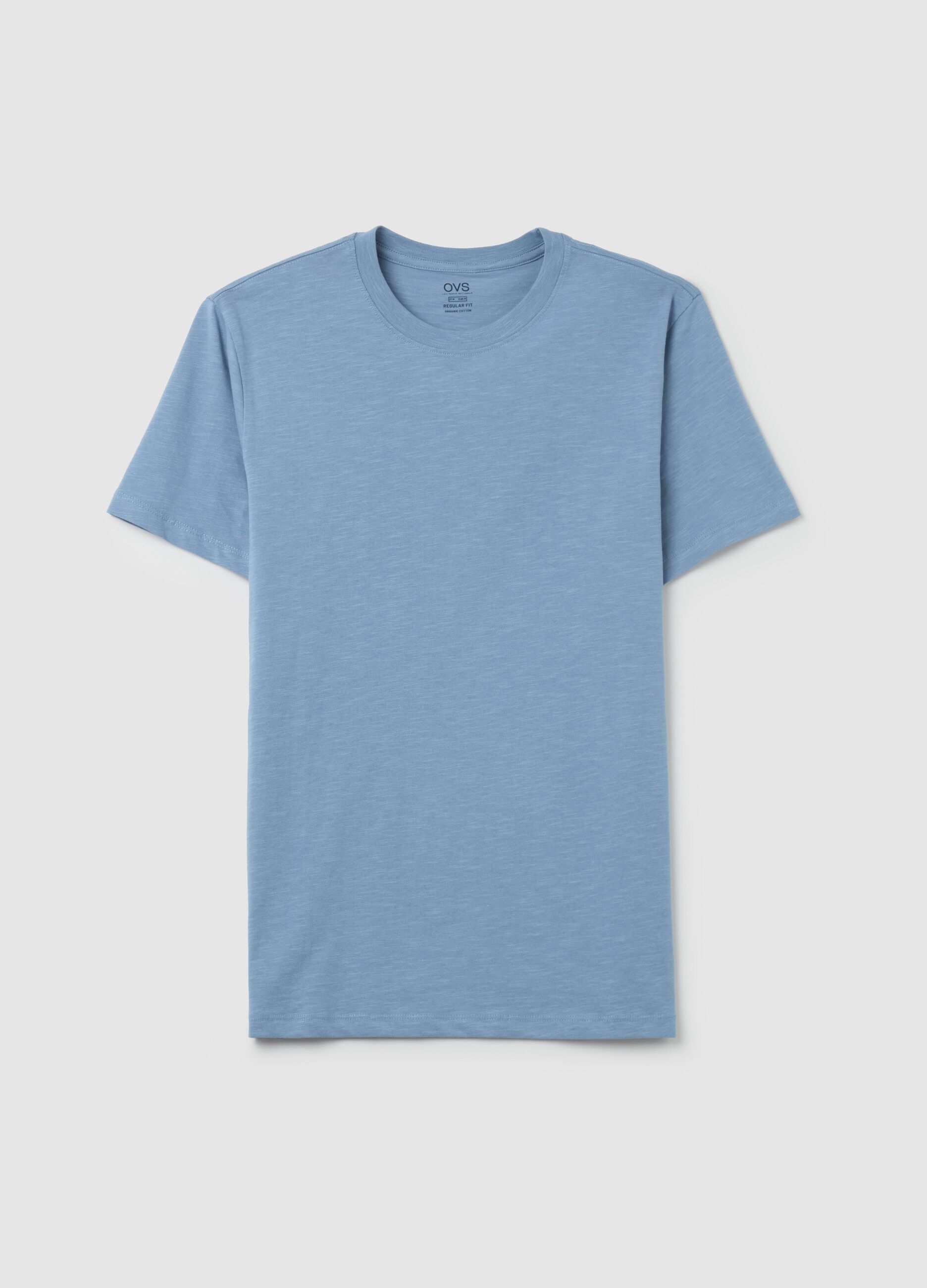 T-shirt in slub cotton with round neck