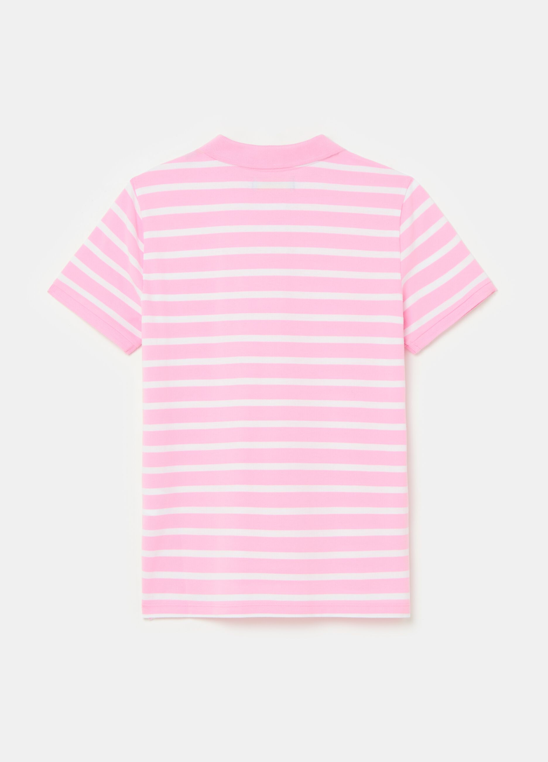 Polo in piquet di cotone bio a righe