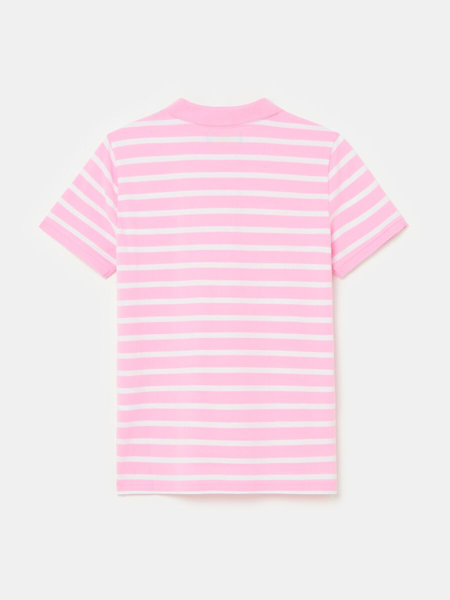 Organic cotton piquet polo shirt with stripes_4