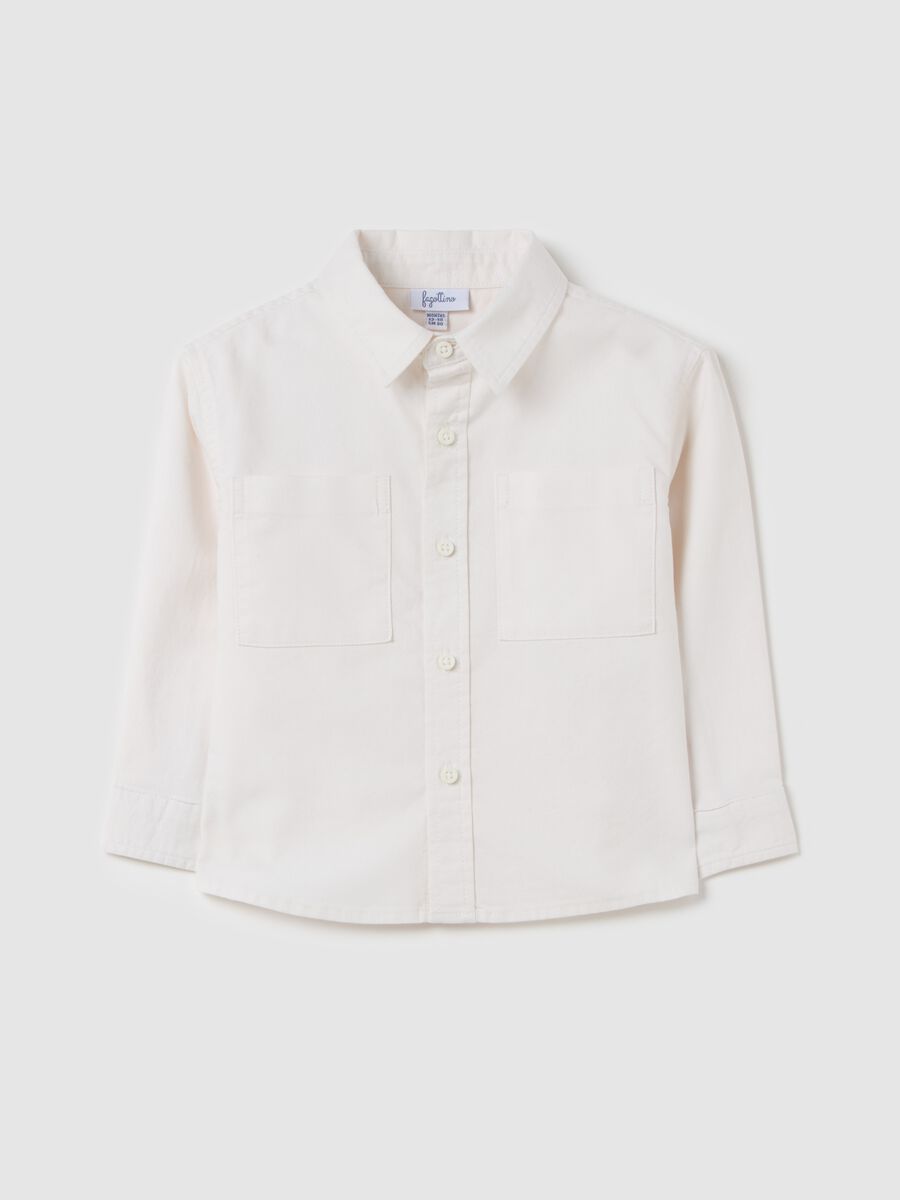 Camicia in cotone con tasche_0