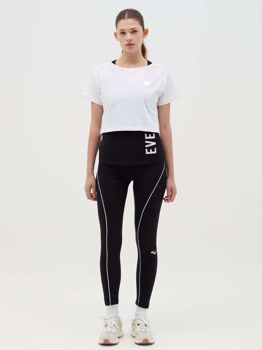 Layered-effect crop T-shirt with print_1