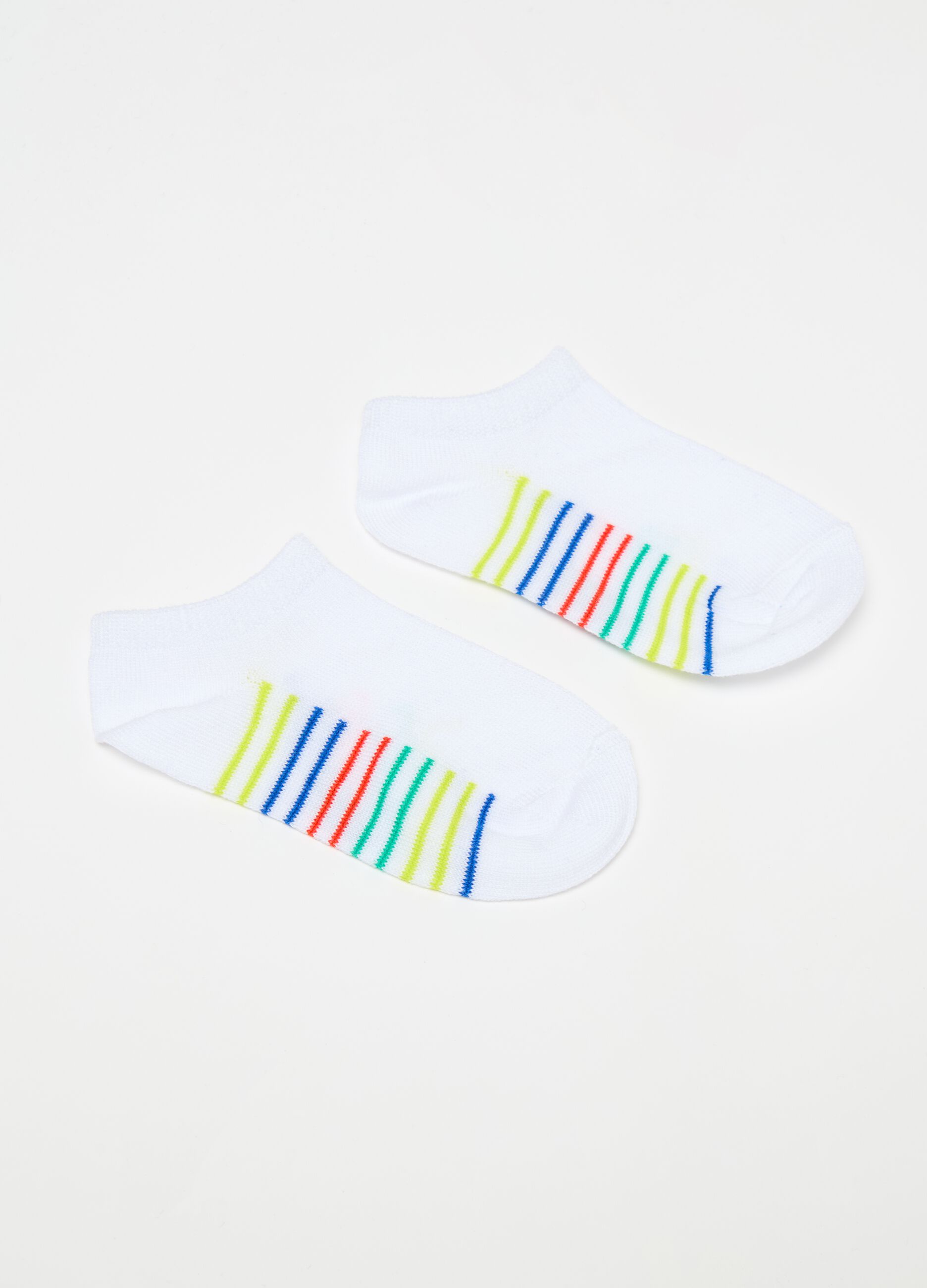 Seven-pair pack striped shoe liners