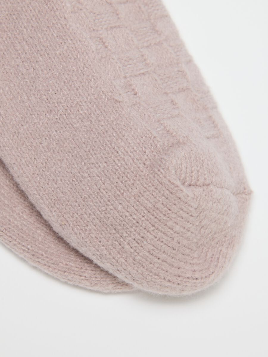 Pink socks in stretchy fabric_1