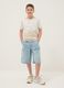 Shorts baggy denim azzurri in misto cotone da ragazzo regular fit_0