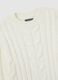 White children's crew neck pullover with regular fit and cable design_2