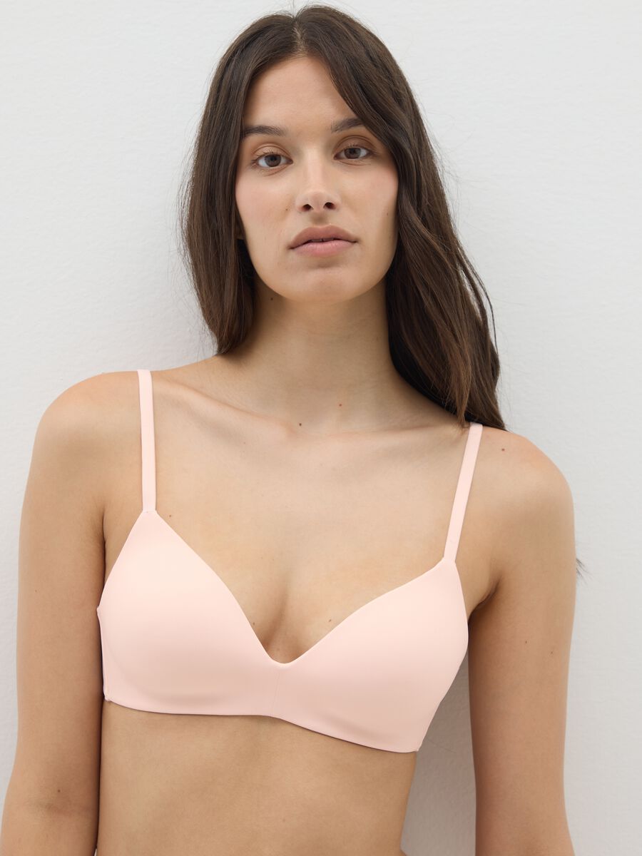 Pink Stretch Blend Bra_0