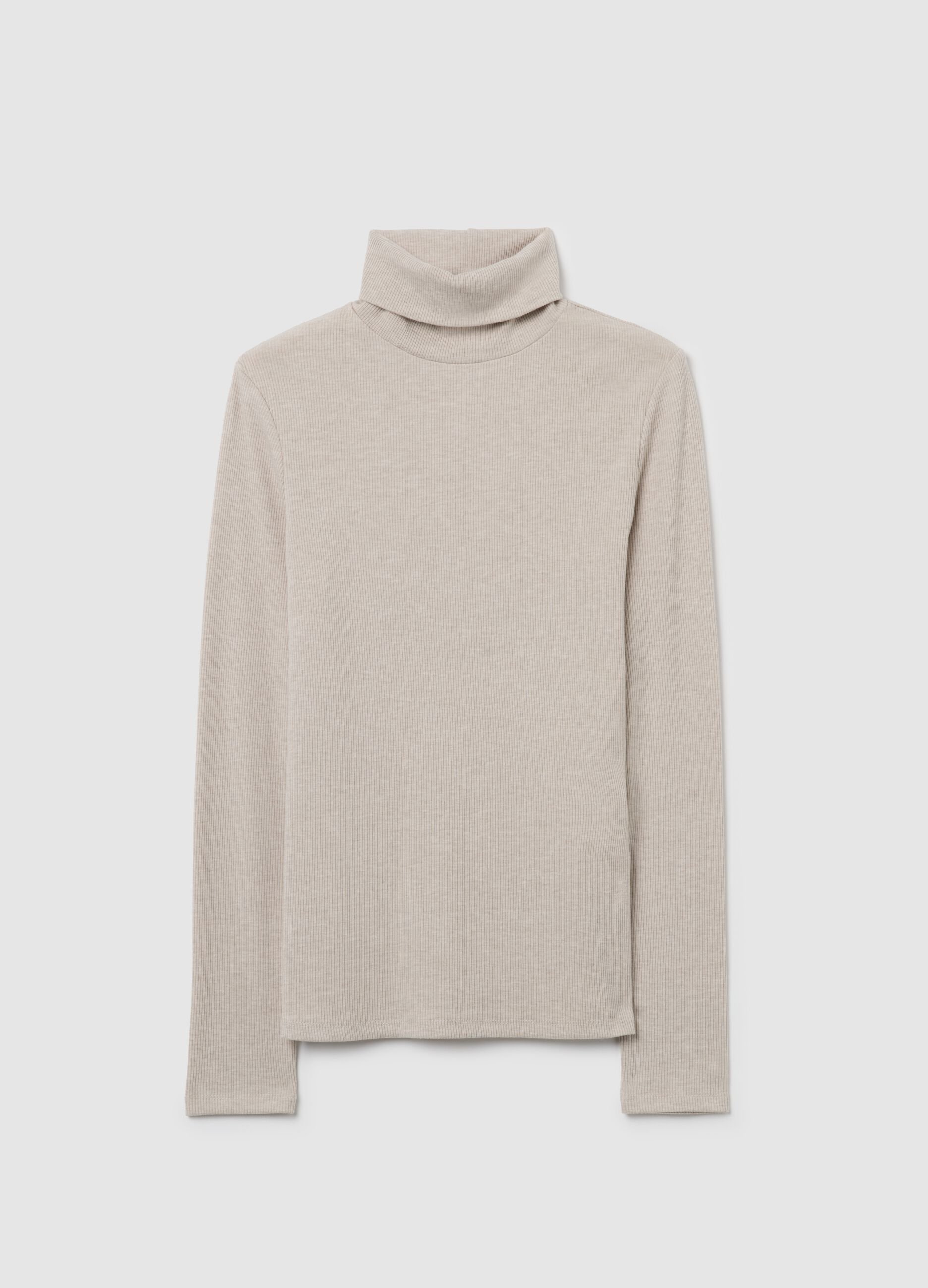 Beige Long-Sleeve Top