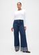 Wide denim trousers with floral turn-up_4