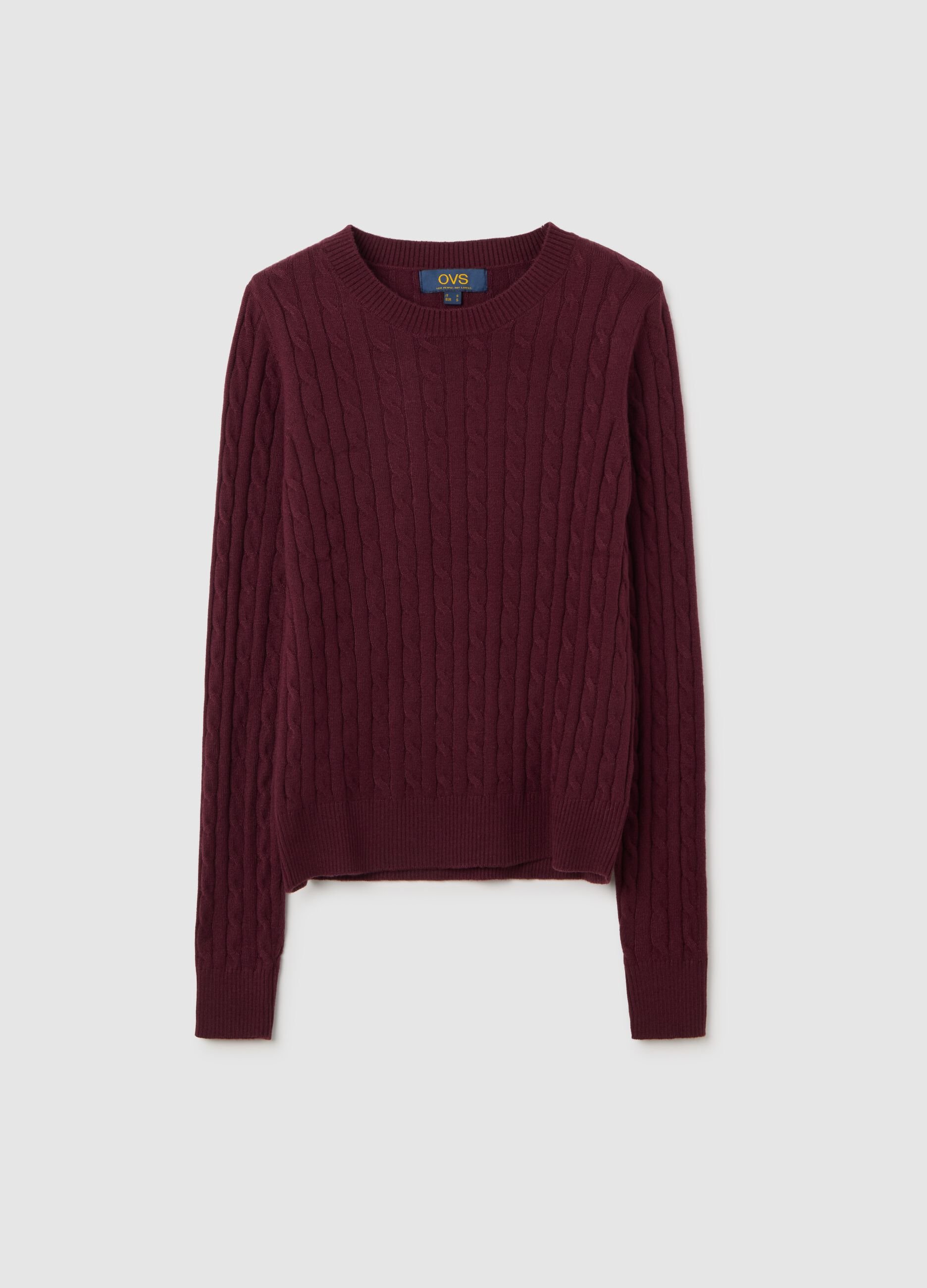 Red crew neck pullover