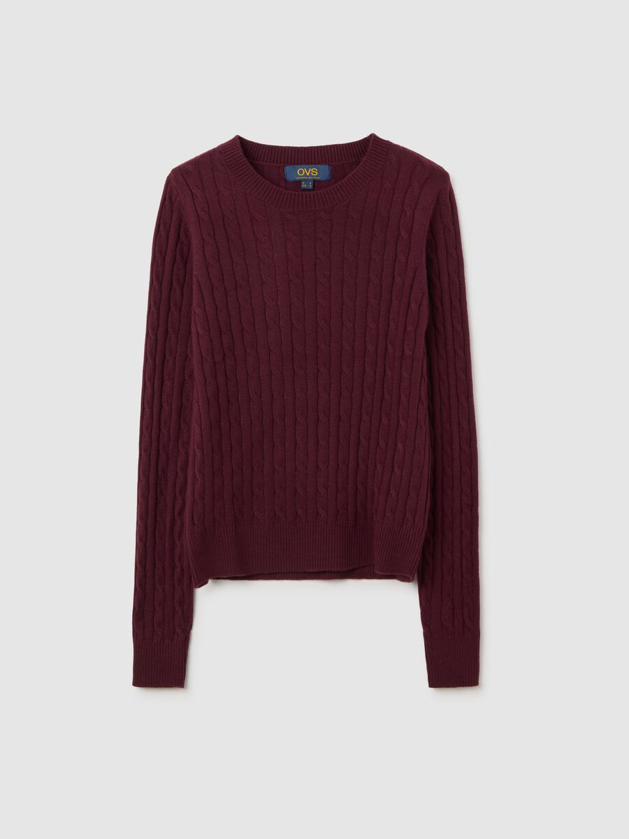 Pullover rosso con collo rotondo_0