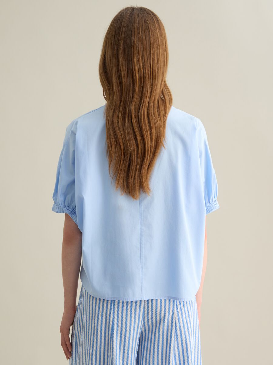 Oversized women’s shirt in light blue 100% cotton_3