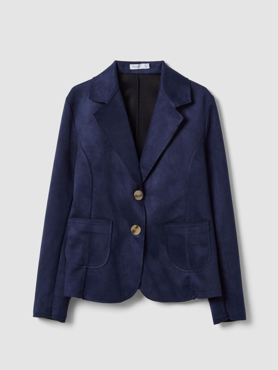 Giacca leggera blu regular fit con tasche_4