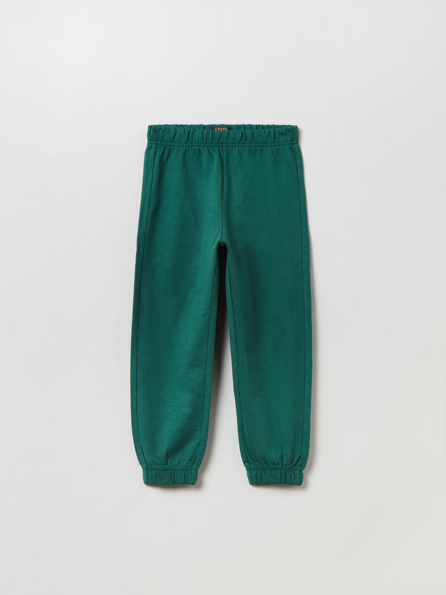 Joggers in felpa con profili elasticati_0