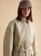 Beige cotton blend regular fit trench with belt_1