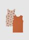 Baby Girls' Multicolour Cotton Vest Twin Pack_1