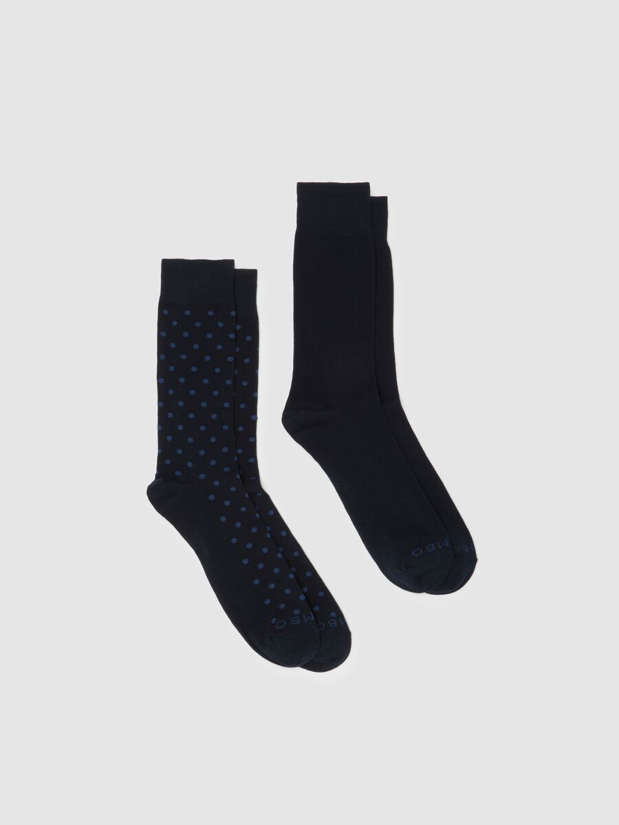 Two-pack blue socks with polka dot pattern_0