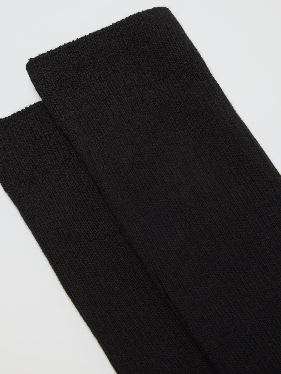 Calze midi nere in misto cotone_1