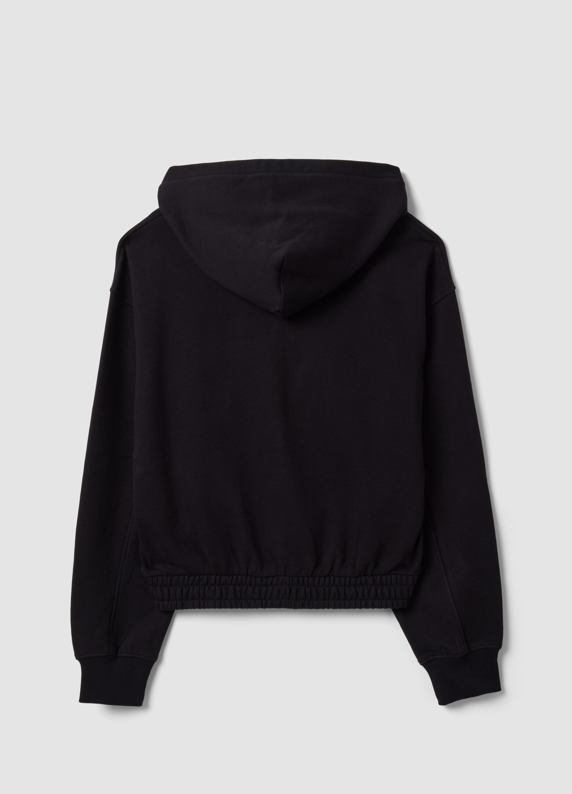 Black organic cotton hooded sweatshirt