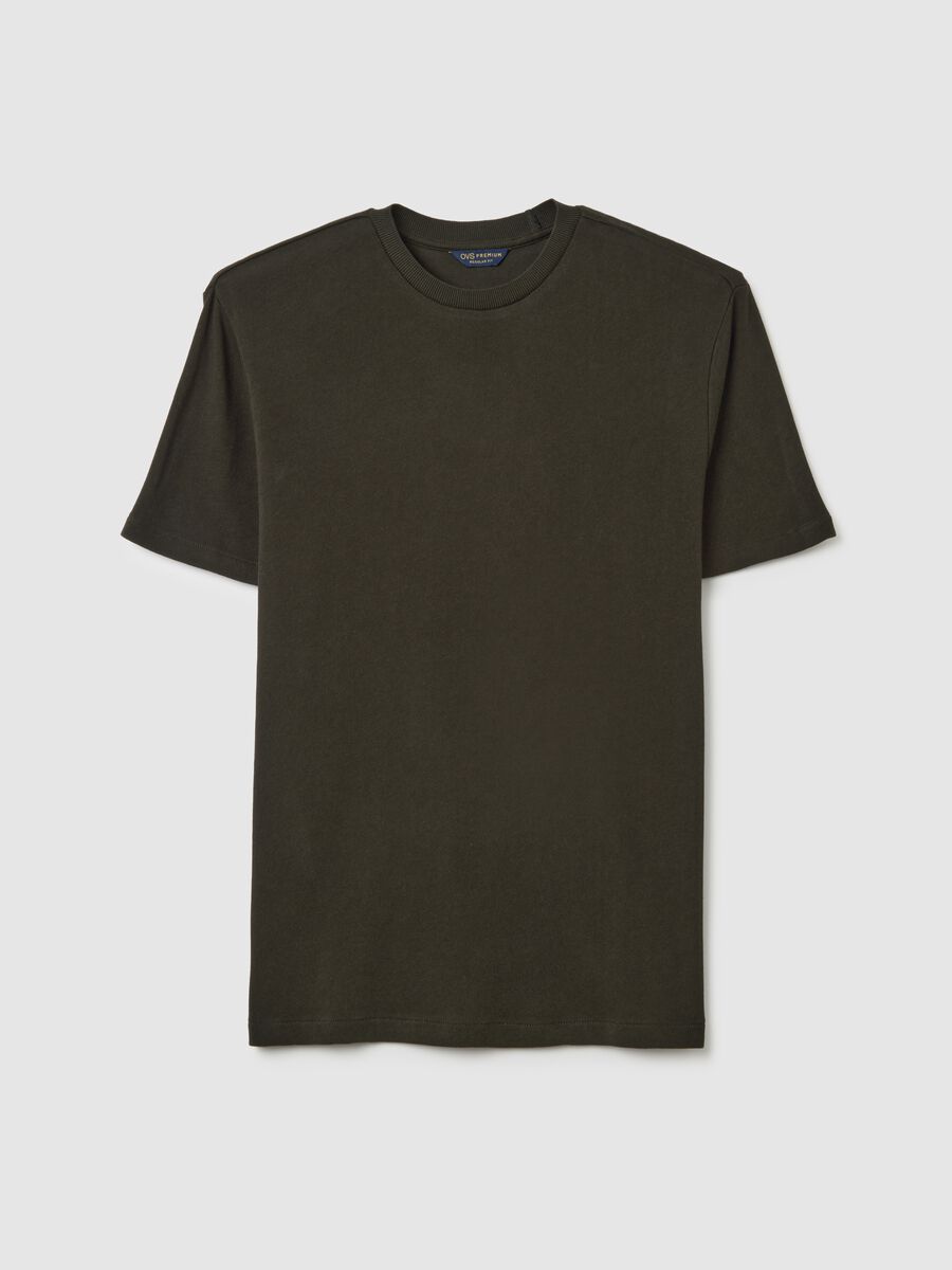 Regular fit green pure cotton T-shirt_4