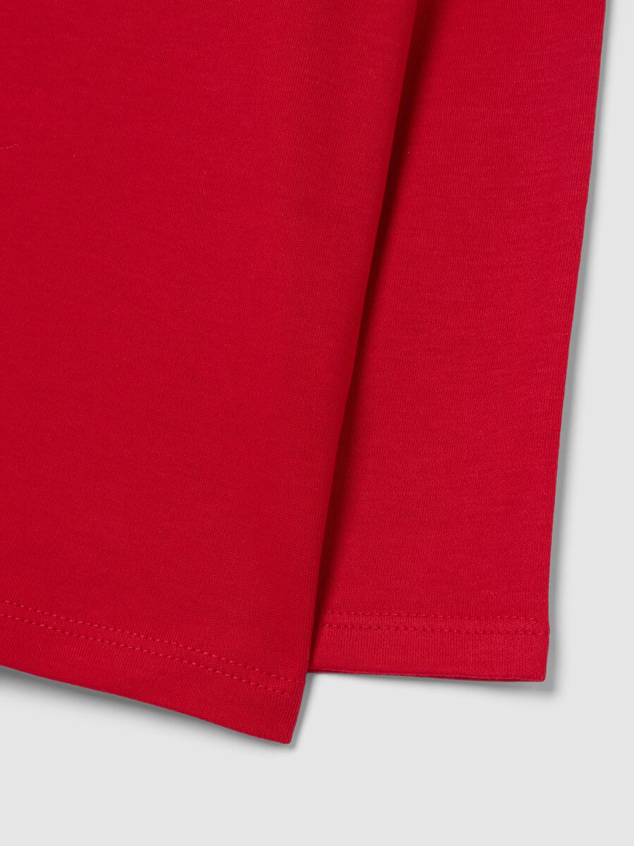 Girls' red cotton jumper with regular fit and print_3