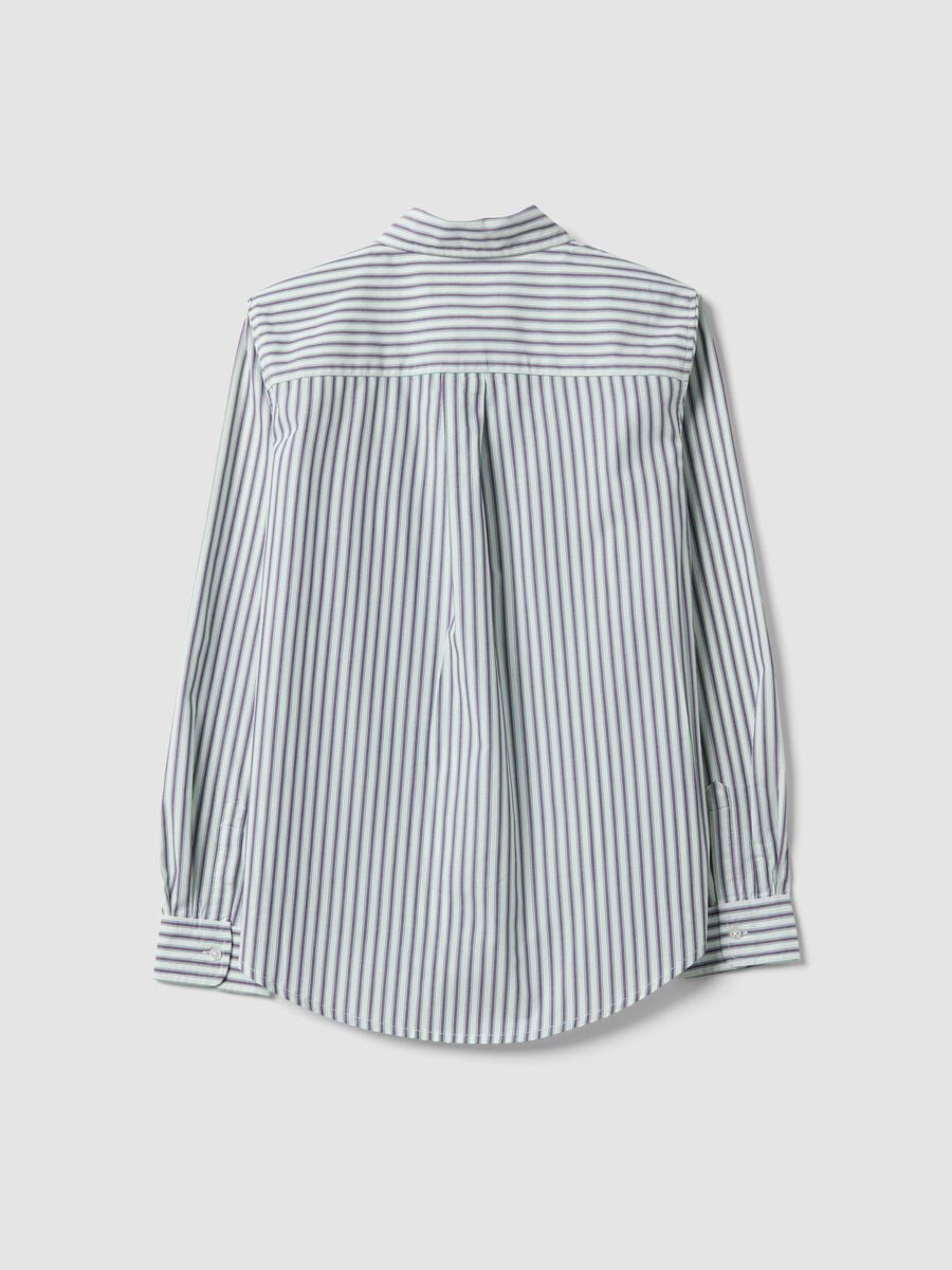 Camicia bianca a righe viola in popeline regular fit_6