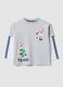 Grey pure cotton long-sleeve Looney Tunes print T-shirt for boys_0