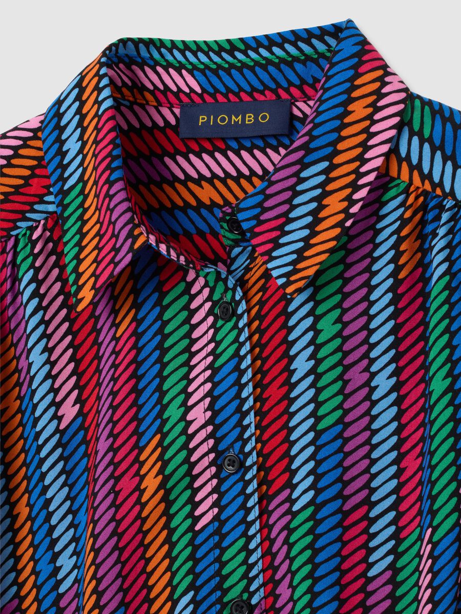 Women's viscose multicolour regular fit shirt with knot_1