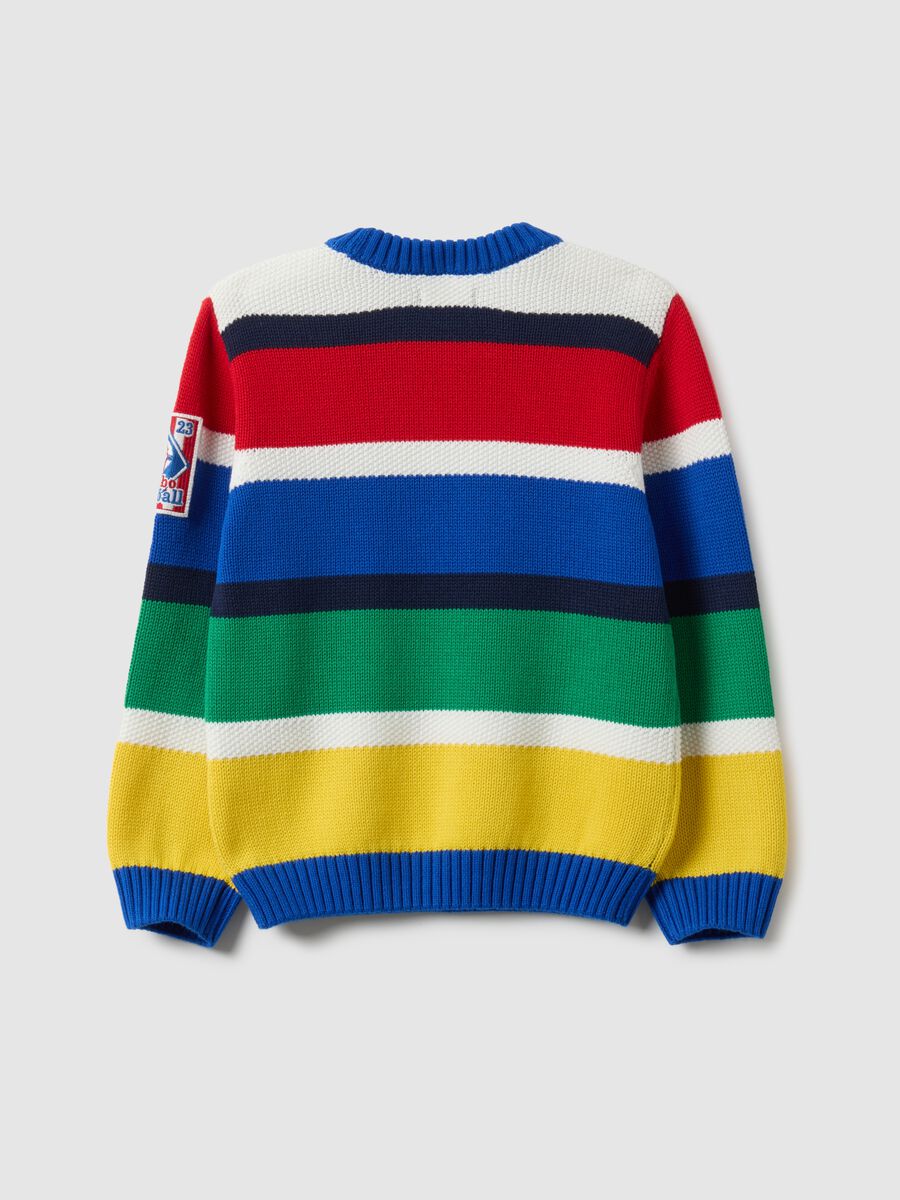 Multicolour striped pure cotton sweater for children regular fit_4