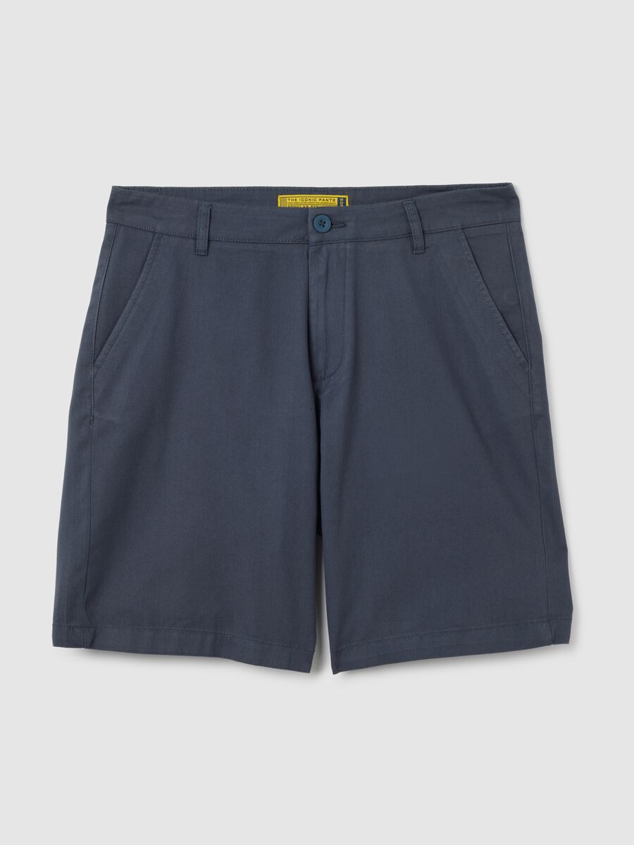 Men's blue pure cotton shorts in regular fit_0