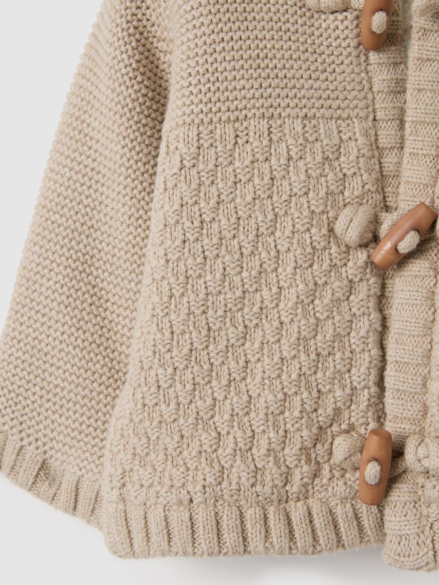 Heavy beige cotton jacket with hood_3