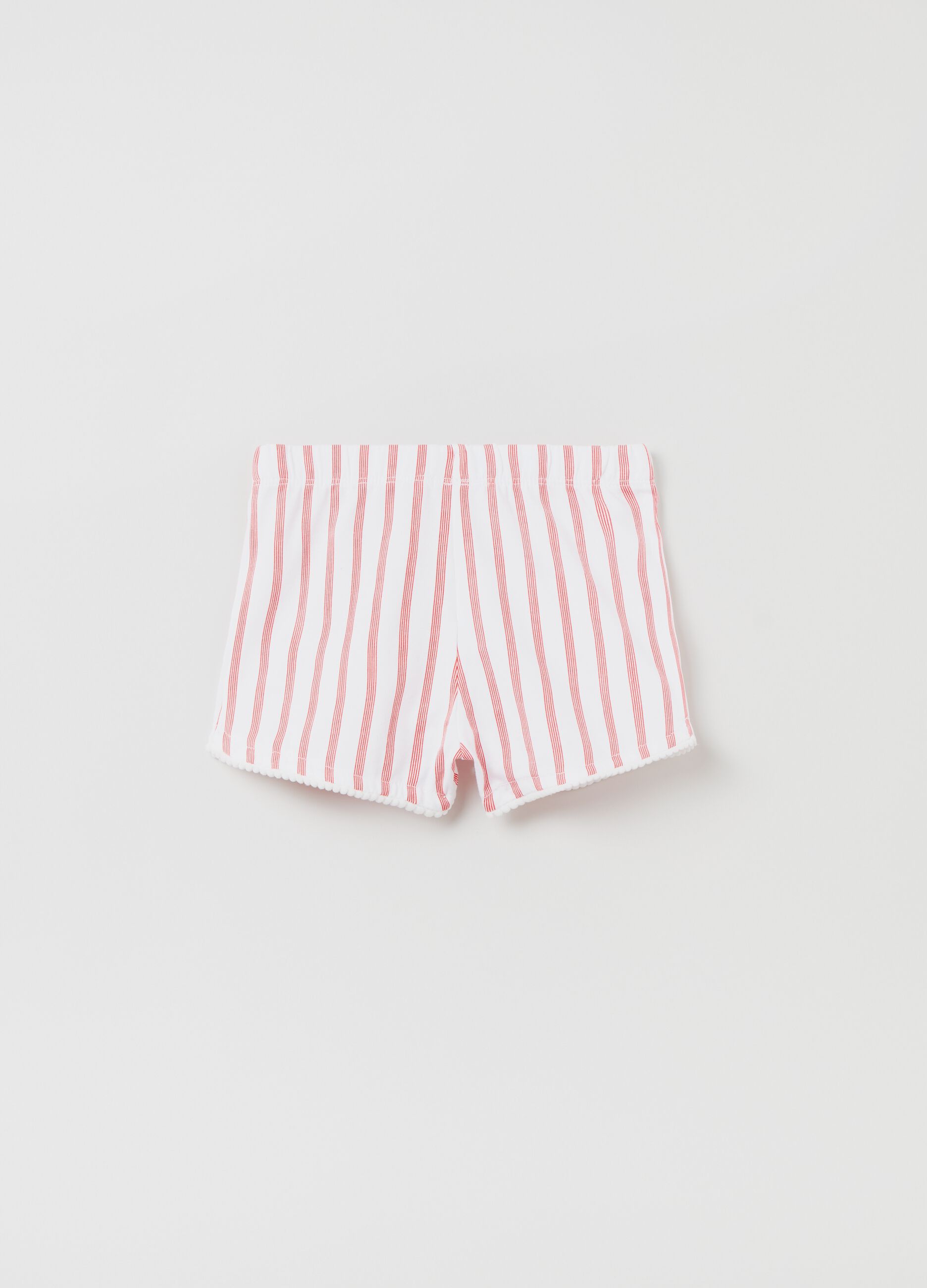 Shorts in cotone stretch stampa a righe_1