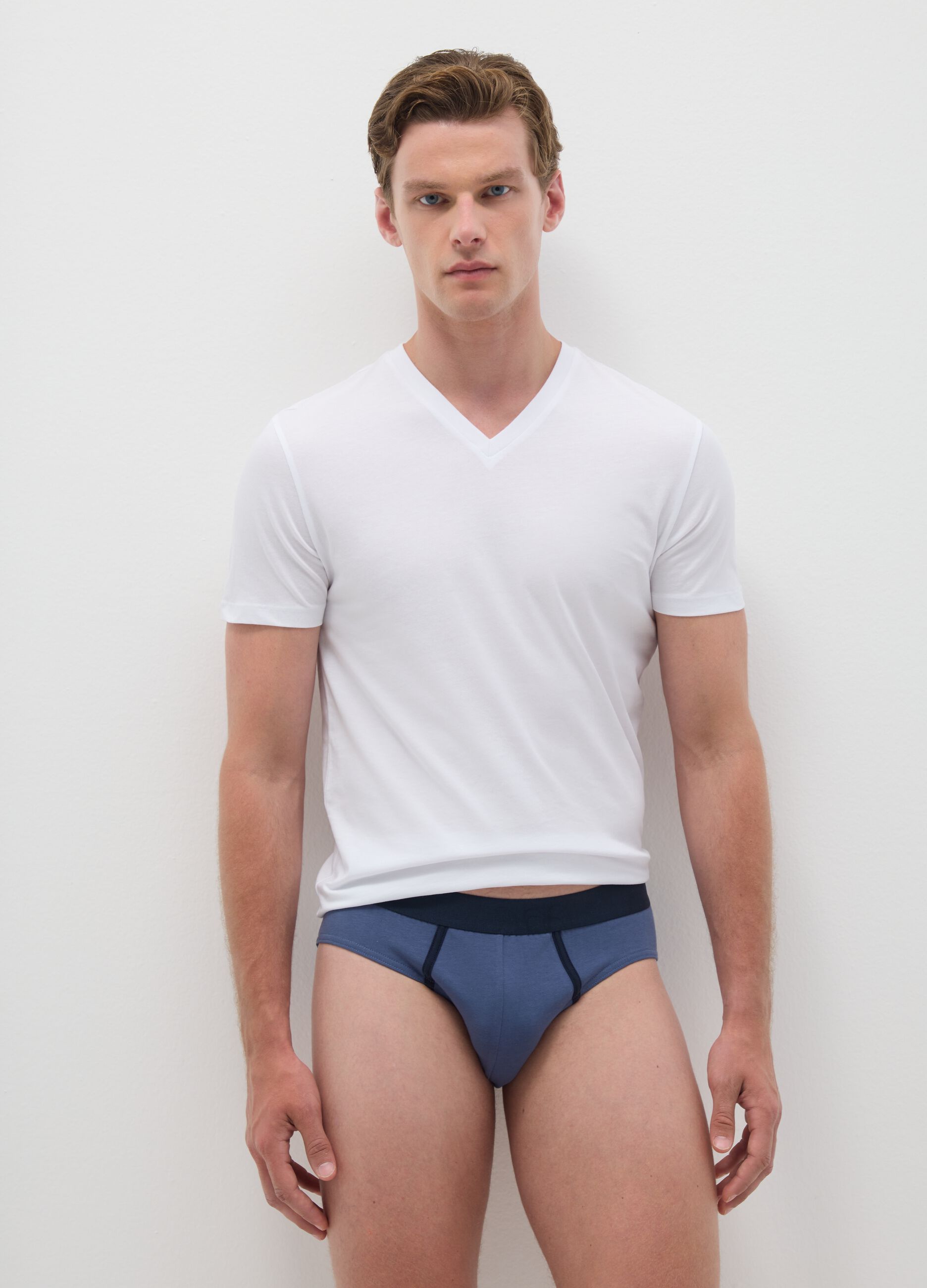 Set 3 slip da uomo in misto cotone multicolor